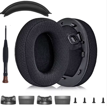 Комплект для наушников Sony WH-1000XM4: тканевые амбушюры и накладка / ремкомлект на оголовье black черный
