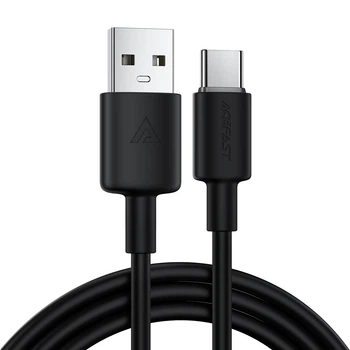 Кабель ACEFAST C25-04 USB-A to USB-C silicone charging data cable Black (6974316287070)