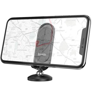 Автомобильный держатель для телефона Автодержатель HOCO CA78 Karly center console magnetic Car holder |4.7-6.5", 360°|, Черный