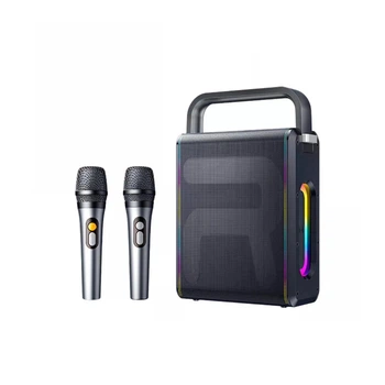 Портативна колонка Remax RB-MB08 для караоке з 2 мікрофонами 60 Вт Bluetooth 6.0 Black