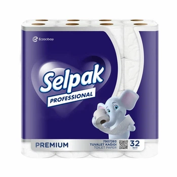 Туалетная бумага рулонная Selpak Professional Premium 32 шт 3-х слойная 18.5 м белая (32761818)