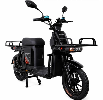 Вантажний електровелосипед (велоскутер) Crosser SUPER MAX (1200W 60V 30AH) LiFePO4 Чорний