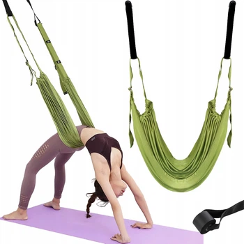 Гамак для йоги с креплением на дверь Air Yoga rope LT-2090 Зеленый