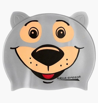 Шапочка для плавания Aqua Speed BEAR, детская, серая OSFM 115-BEAR (Орригинал)