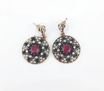 Сережки з камінням СГ3865-1 Сережки довжина 3,5 см, Ф2,5см