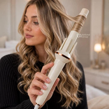 Плойка для локонов автоматическая Hair Curler, электрический стайлер для завивки волос с автоматическим вращением, 4 температурных режима (150°, 170°, 190°, 210°), стайлер для создания локонов Белая, LY-884-White