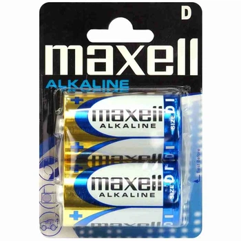 Батарейка щіточна Maxell Alkaline D (LR20), блістер 2шт.