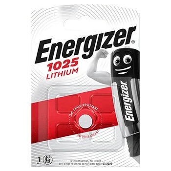 Батарейка літієва Energizer 1025 Lithium, CR1025, 3V, блістер 1шт