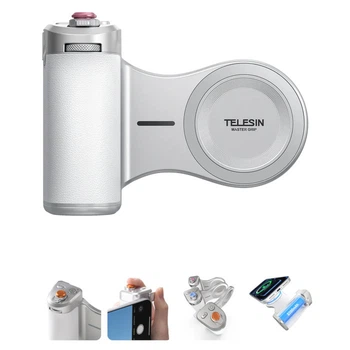 Держатель с беспроводной зарядкой для iPhone ручка для съемки Magnetic Pro Telesin P5-MP-003WH