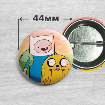 Значок Финн и Джейк мультсериала Время приключений / Adventure Time. №3. 44мм