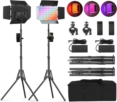 Набор RGB LED света Soopho S20-RGB 2 шт со штативами, 20W, 12.6”, для фото видео-стрима