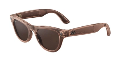 Смарт-окуляри Ray-Ban Meta Skyler Gen 2 Standard Shiny Transp.Peach Frame/Clear to Brown Transit.Lenses (RW4014 6778M4 52-20)