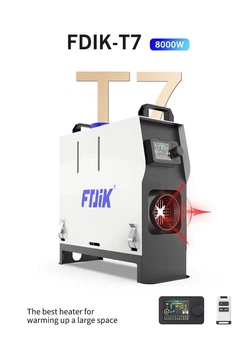 Автономний дизельний обігрівач FDIK T7 PRO 8квт 12/24/220В з Bluetooth та безшумним паливним насосом