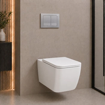 Готовое решение Qtap для ванной комнаты: подвесной унитаз Gemini Ultra Quiet 485×340×350 + комплект инсталляции Nest 4 в 1