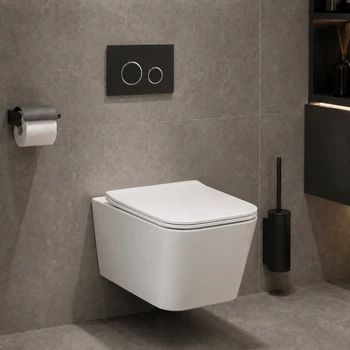 Готовое решение Qtap для ванной комнаты: подвесной унитаз Crow Ultra Quiet + комплект инсталляции Nest 4 в 1