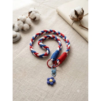 Брелок Braid Flower синий&, сине-красный