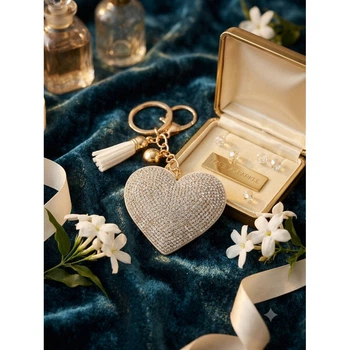 Брелок Swarovski Color Heart, білий