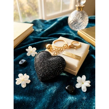 Брелок Swarovski Color Heart, черный