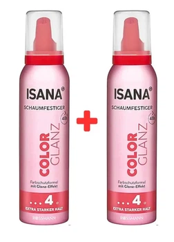 Набір пінки для стайлінгу фарбованого волосся Isana Color Glanz 4 150 мл + 150 мл (1+1 у подарунок)