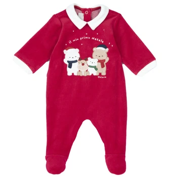 Бавовняний комбінезон Chicco Jumpsuit Red Bears Червоний Розмір 74