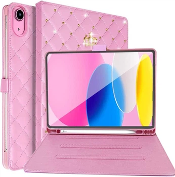 Чехол Mirelle для Apple iPad 10 (2022) 10.9" экран, с короной Pink Elegance
