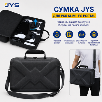 Жесткая дорожная сумка JYS для PS5 Slim и PlayStation Portal, защитный EVA чехол для консоли и аксессуаров