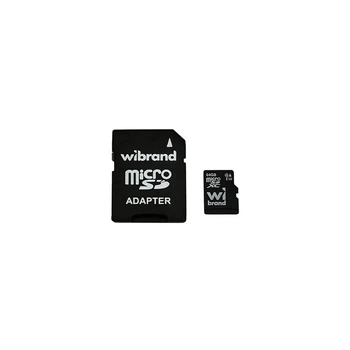 Карта памяти Wibrand 64GB mictoSD class 10 UHS-II (U3) V10 Read 80/Write 30 (WICDXU3/64GB-A)