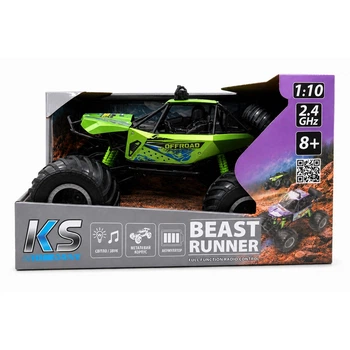 Внедорожник на радиоуправлении KS Drive Beast Runner 7.4 V металлический корпус 2.4 GHz с подсветкой и звуком Зеленый