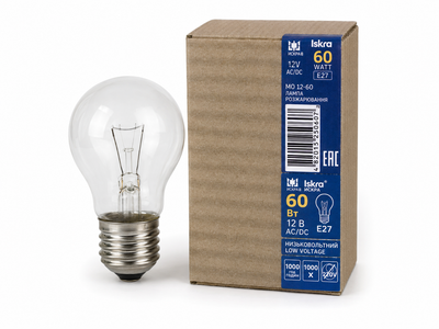 Лампа накаливания ISKRA МО 12-60 12 В 60 Вт E27, низковольтная ISK-MO-12V-60W-E27