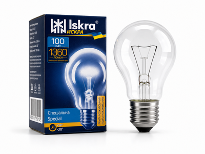 Лампа накаливания ISKRA 100 Вт в индивидуальной упаковке ISK-GLS-100W-BOX