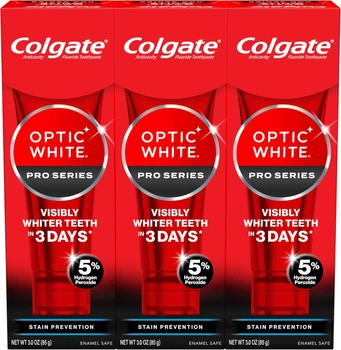 Відбілююча зубна паста проти плям чаю та кави Colgate Optic White Pro Series 88 мл (3 шт)