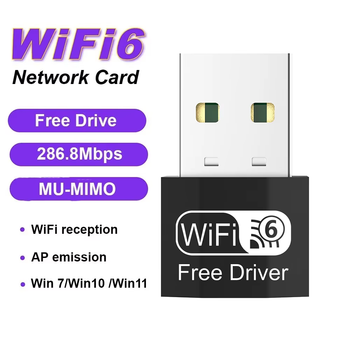 Міні USB Wi-Fi адаптер Kebidumei 300Mbps WiFi 6 AIC8800 Driver Free