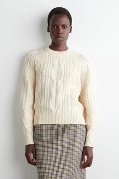 Джемпер жіночий COS cable-knit wool-cashmere jumper 1304888001 M Кремовий