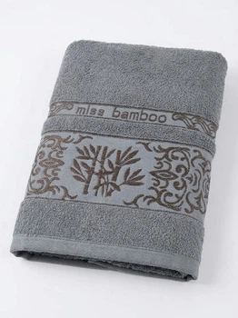 Рушник банний великий махровий Bamboo (сірий) 160х80 см