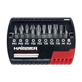 Набір біт HAISSER 11шт + магнітний тримач (97011)