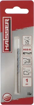 Сверло по металлу HAISSER HSS – 4.0х43х75мм DIN 338, уп. 1шт (21610)