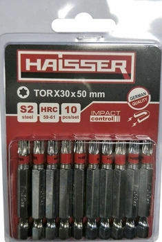 Набір біт HAISSER - ТORХ30 х 50мм, набір 10шт., блістер (81355)