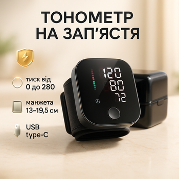 Тонометр автоматичний BK-606B з LED дисплеєм та USB-C зарядкою