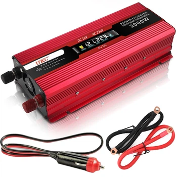 Инвертор автомобильный 2000W, UKC-2000D / Преобразователь напряжения 12 220в / Инвертор напряжения