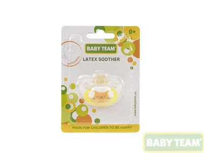 Пустушка латексна ортодонтична Baby team 0+ арт 3200
