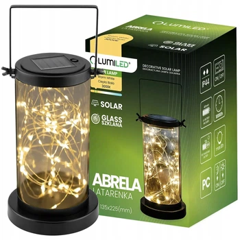Декоративный солнечный LED фонарь Lumiled Abrela 30 см IP44 Теплый свет 3000K (Настольно-подвесной светильник для сада и террасы)