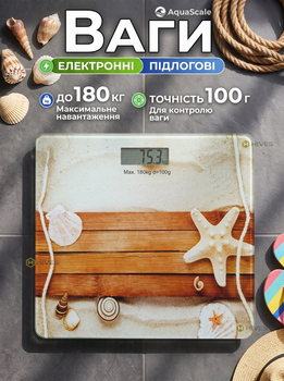 Весы напольные электронные до 180 кг с датчиком температуры и платформой из закаленного стекла белый