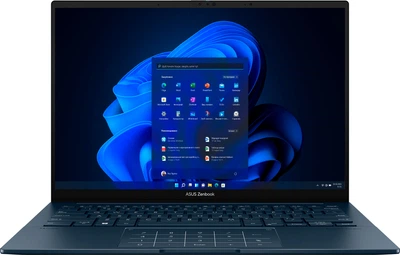 Ноутбук ASUS Zenbook 14 OLED UX3405CA-ST781X (90NB14W1-M015D0) Ponder Blue / 14" OLED 3K 120 Гц / Intel Core Ultra 9 285H / RAM 32 ГБ / SSD 1 ТБ / Windows / Підсвітка клавіатури / Зарядка по USB / фірмовий чохол