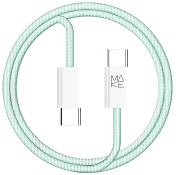 Кабель USB MAKE Type-C to Type-C PD 65W 1м Nylon Green (MCB-CN1GR)