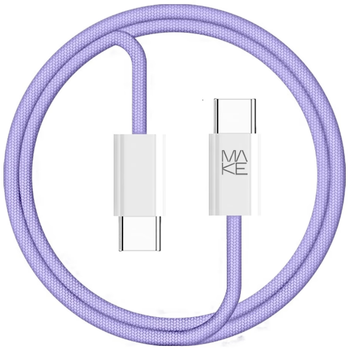 Кабель USB MAKE Type-C to Type-C PD 65W 1м Nylon Purple (MCB-CN1PL)