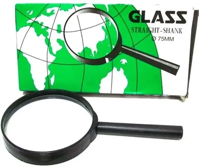 Лупа ручна Glass Straight Shank 75 мм (S-75)