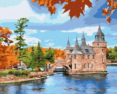Malowanie po numerach Ideyka Zamek na jeziorze 40 x 50 cm (KHO6369) (4823104387039)