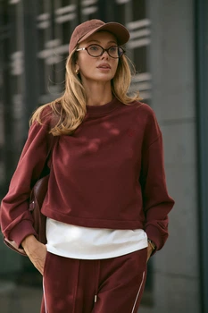 Світшот базовий з лого SP005 2602574167510 L/XL Бургунді