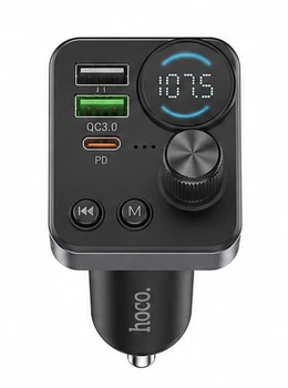 Автомобільний FM-модулятор Hoco E86 із заряджанням до 48W трансмітер для відтворення музики та живлення мобільних пристроїв