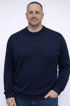Джемпер мужской батал TRIKO 4030-3 3XL темно-синий